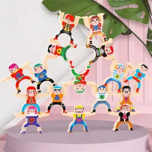 Stacking Toy Set, 16-48 Pieces Circus Acrobats Interlocking Blocks, Balance Building Game Puzzle Toys for Kids Aged 3+ Years