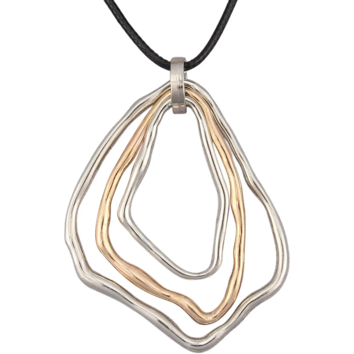 Leather Cord Necklace Chain Multilayer Wooden Pendant Necklaces Vintage Jewelry Boho Long Sweater Necklace for Women Men