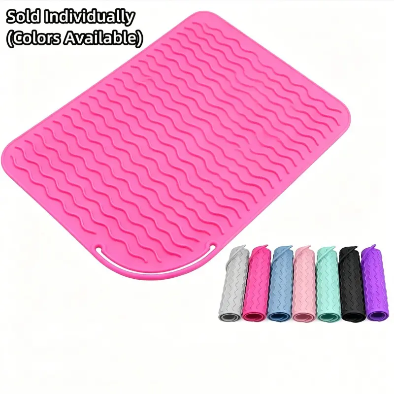 Portable Silicone Heat-Resistant Mat for Hair Straighteners, Hair Styling Tool Accessory for Home & Travel, Compatible with Flat Irons & Straightening Brushes