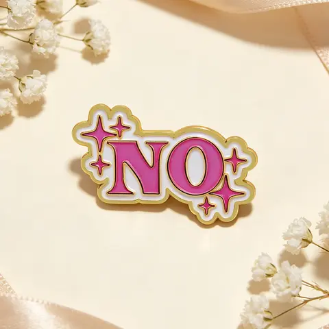 NO Fashionable Enamel Pin, Letter Brooch Pin, Casual Letter Pattern Badge, Zinc Alloy Accessory for Backpacks and Sweaters, All-Season Wear