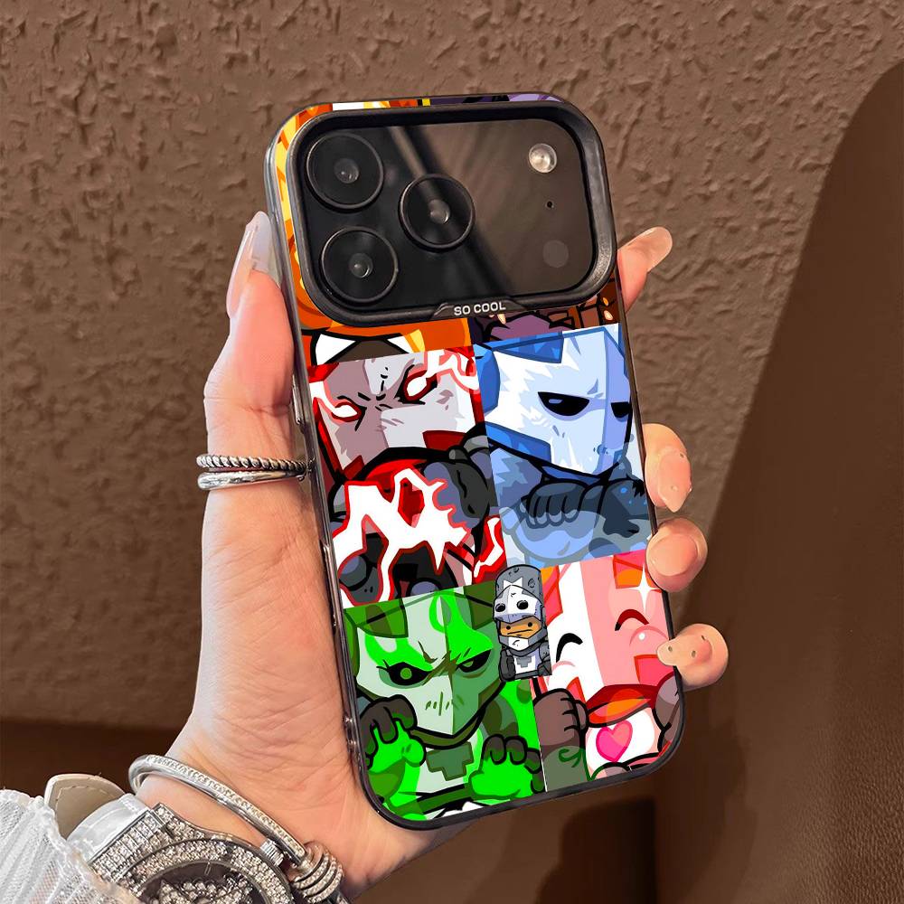 For Castle Crashers Phone Case iPhone 15,17,11,14,13,16,12,E,Max,Plus,Air,Pro,Mini Black Matte Cover