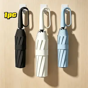 Automatic Folding Umbrella for Students and Office Use, Thickened and Reinforced, Unisex, Portable, Rain and Sun Protection