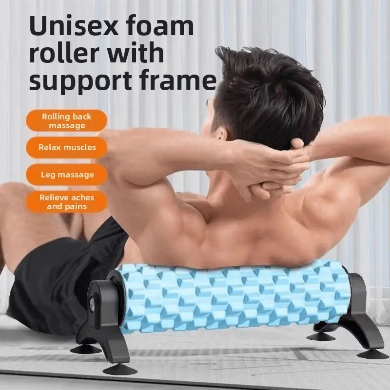 Stable Bracket Yoga Foam Roller Portable Body Massager Post-exercise Muscle Relief Roller Home Indoor Workout Relaxation Training Accessory