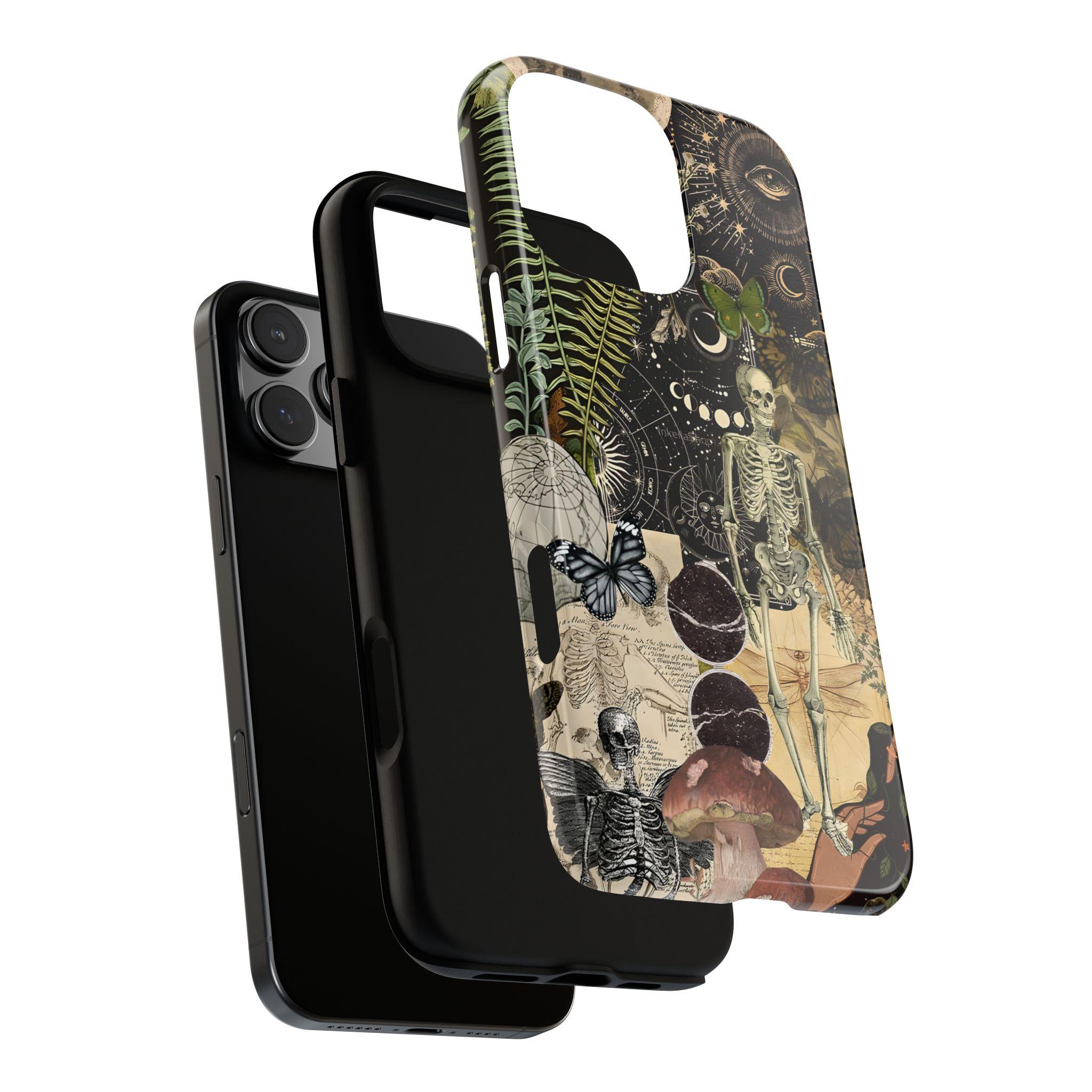 Gothic Skeleton iPhone Case – Witchy Aesthetic Celestial Phone Cover |   Cover for iPhone 17 16 15 14 13 12 SE Max Pro, Gift