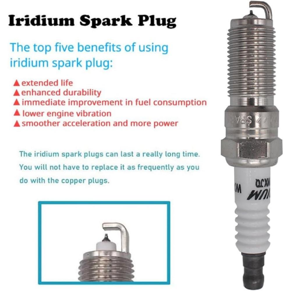 Spark Plug 6pcs Replace 41-109 12622561 LTR6IX-11 6509 Compatible With Dodge Grand Caravan,Ram 1500,LaCrosse,Enclave,Acadia,Mazda CX-9,CTS,Lincoln,Ford F150,Taurus,Explorer,Flex,Edge