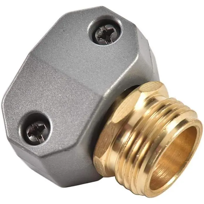 Zinc and Brass Male Clamp Coupling,Fits 3/4" or 5/8" Garden Hose Repair Fitting