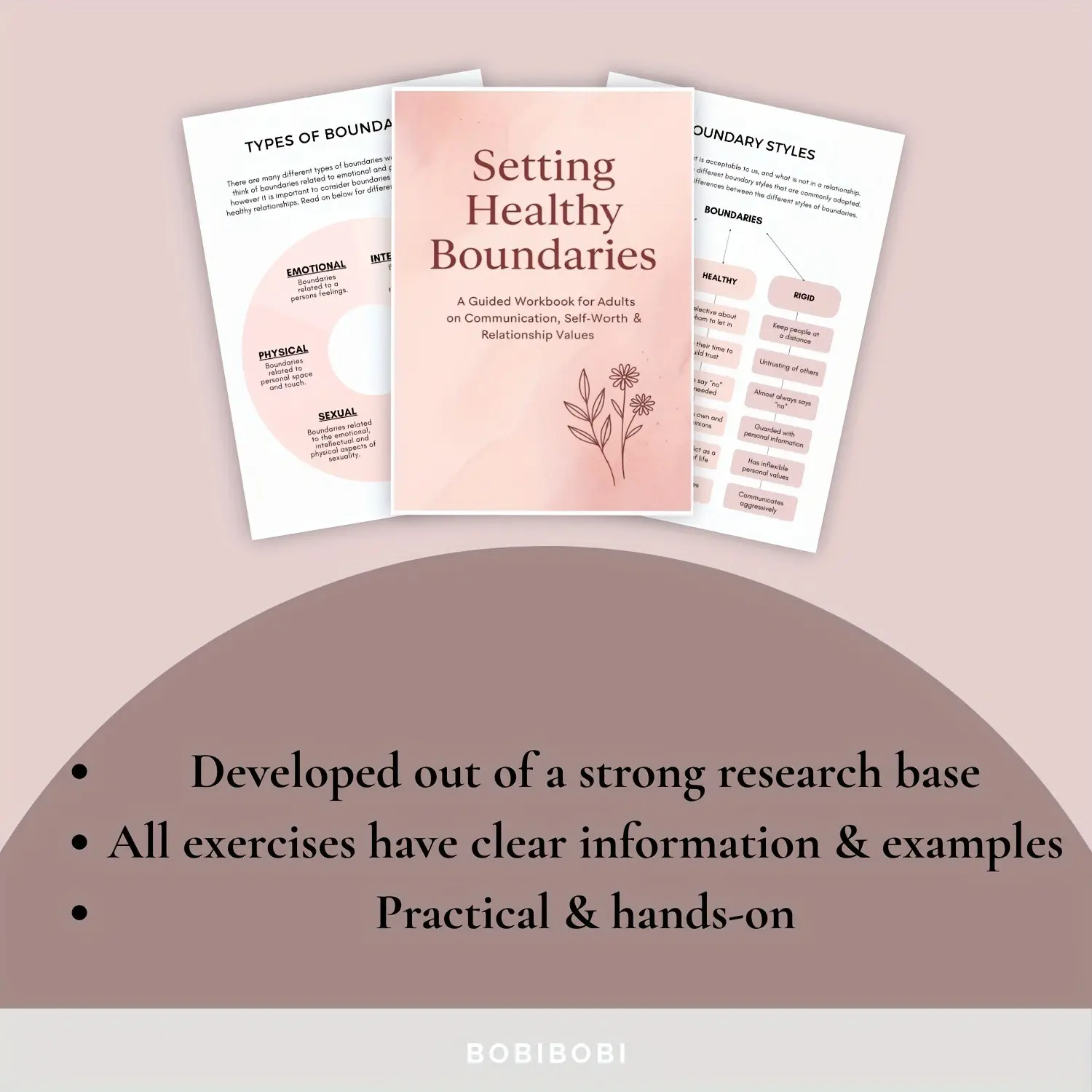 Adult Health Boundary Building Workbook Set, Guided Practice Booklets for Adults, Essential Tools for Personal Growth and Well-Being