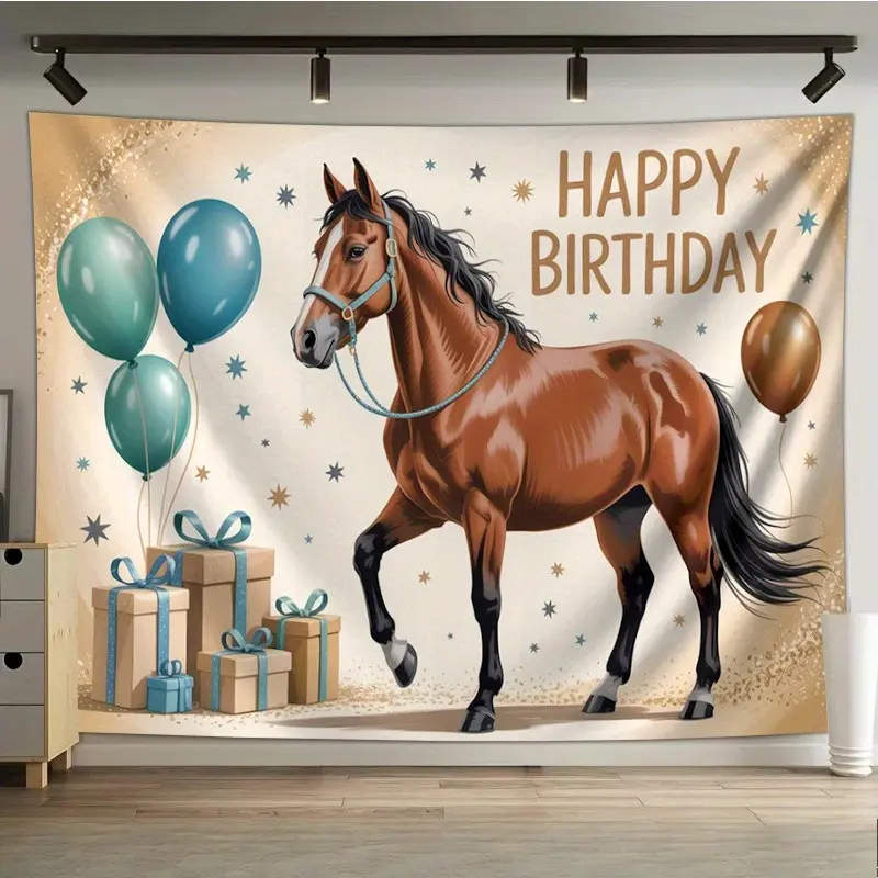 Happy Number 1 Birthday Backdrop Banner Minimal Party Style Tapestry Wall Hanging Photography Background Polyester Fiber Simple Elegant Decor for Indoor Outdoor Birthday Celebration Room Photo Props