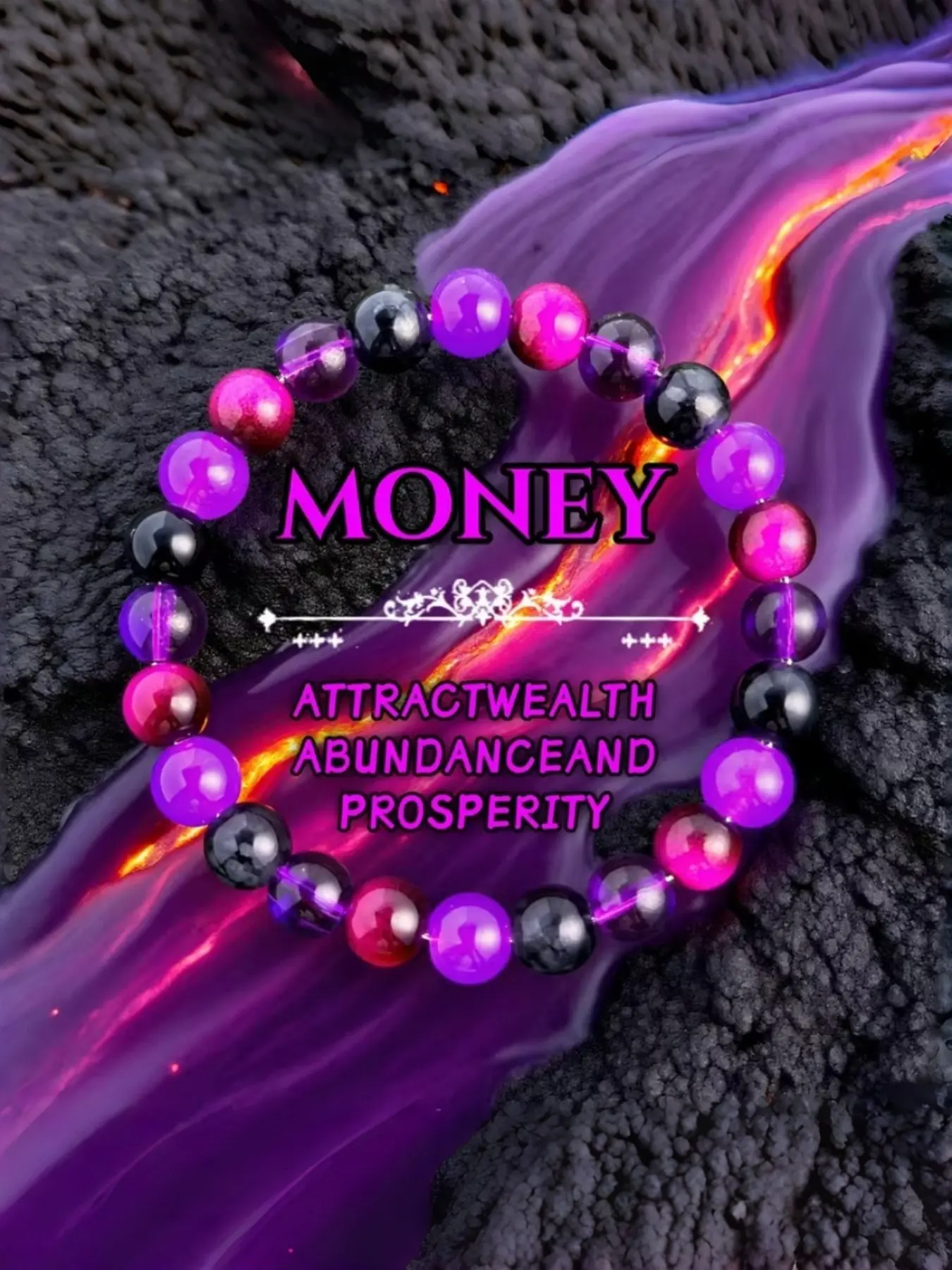 A Wealth-attracting Purple Gradient Stone Bracelet - 8mm Purple Gradient Stone and Purple Synthetic Tiger's Eye, Natural Stone Bead Strand, a Perfect Unisex Accessory, an Ideal Gift, Beaded Jewelry