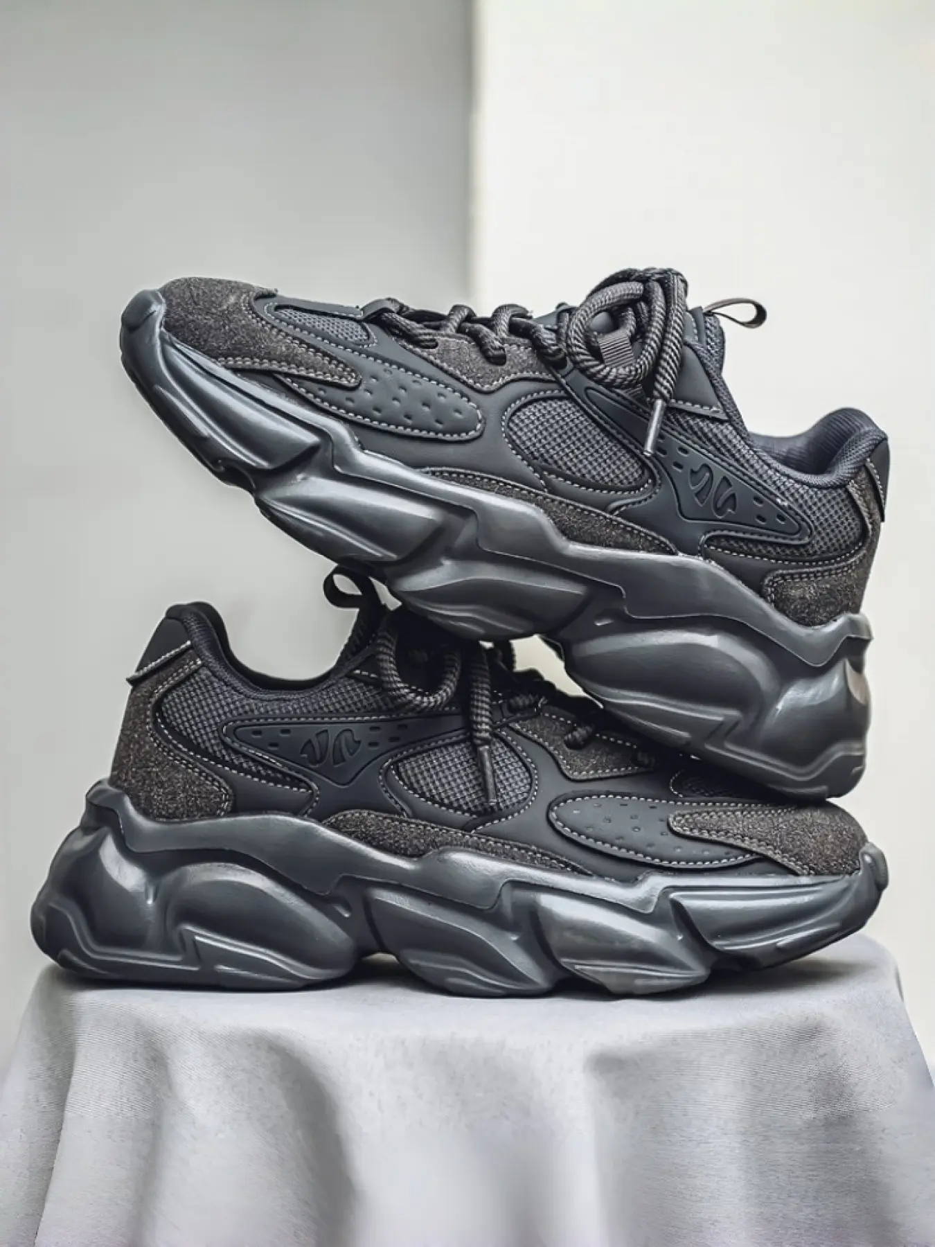 Men's Trendy Versatile Chunky Shoes, Soft Sole Shock Absorbing Mesh, Shopping Dating Daily Commute Sneakers, Fashionable Versatile Sneakers