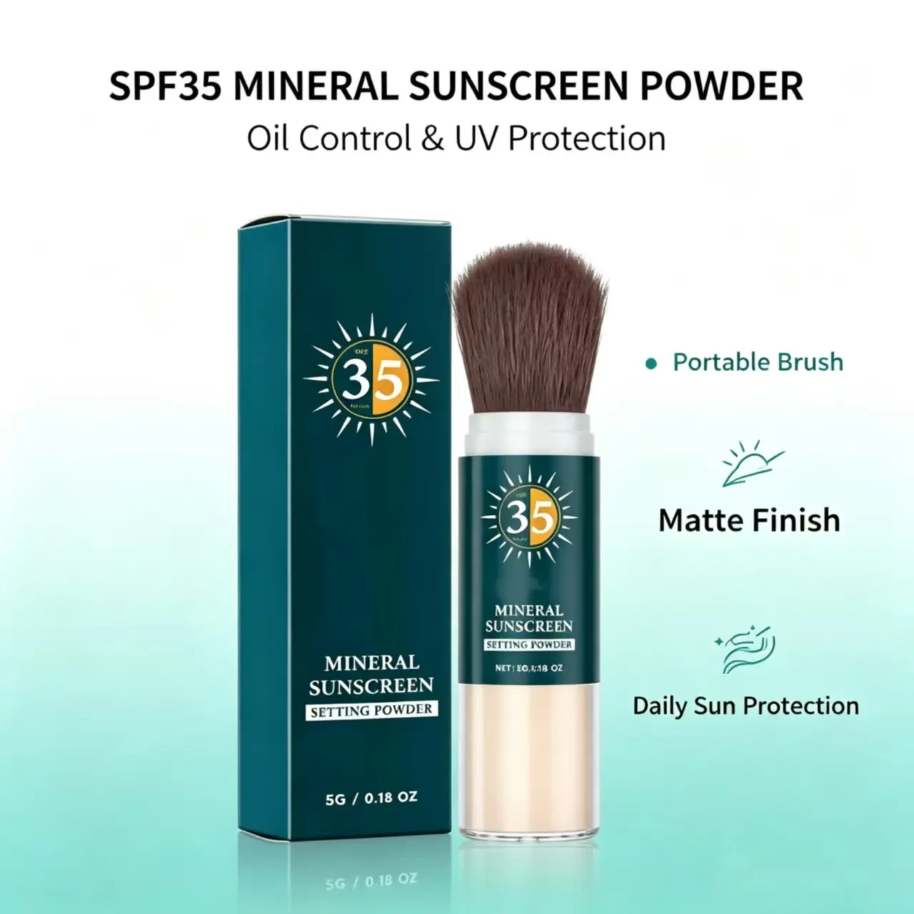 Mineral Protective Setting Powder, Long Lasting Oil Control Hydrating Light Breathable Matte Finish Makeup Setting Powder For Daily Skin Protection