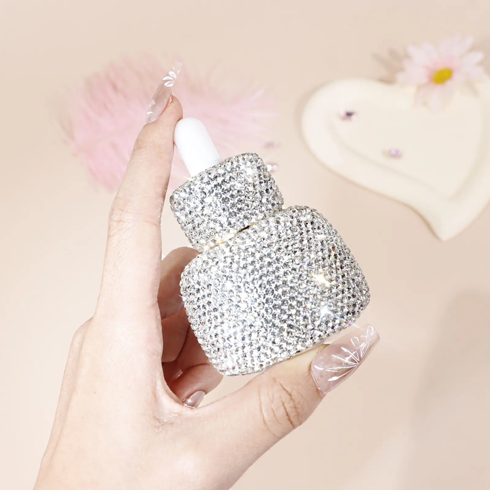 Essential oil subpackage empty bottle 1pc high face value shiny artificial diamond essence toner perfume dropper bottle travel portable skin care products subpackage empty bottle Travel container bottle