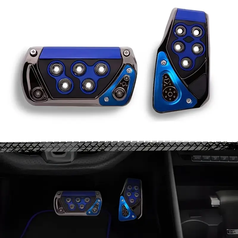 2pcs Car Pedal Covers, Car Brake And Accelerator Pedal Pads, Non-Slip No Drilling Vehicle Foot Pedal, Universal Automatic Transmission Brake Pedal Kit, Suitable for Most Cars