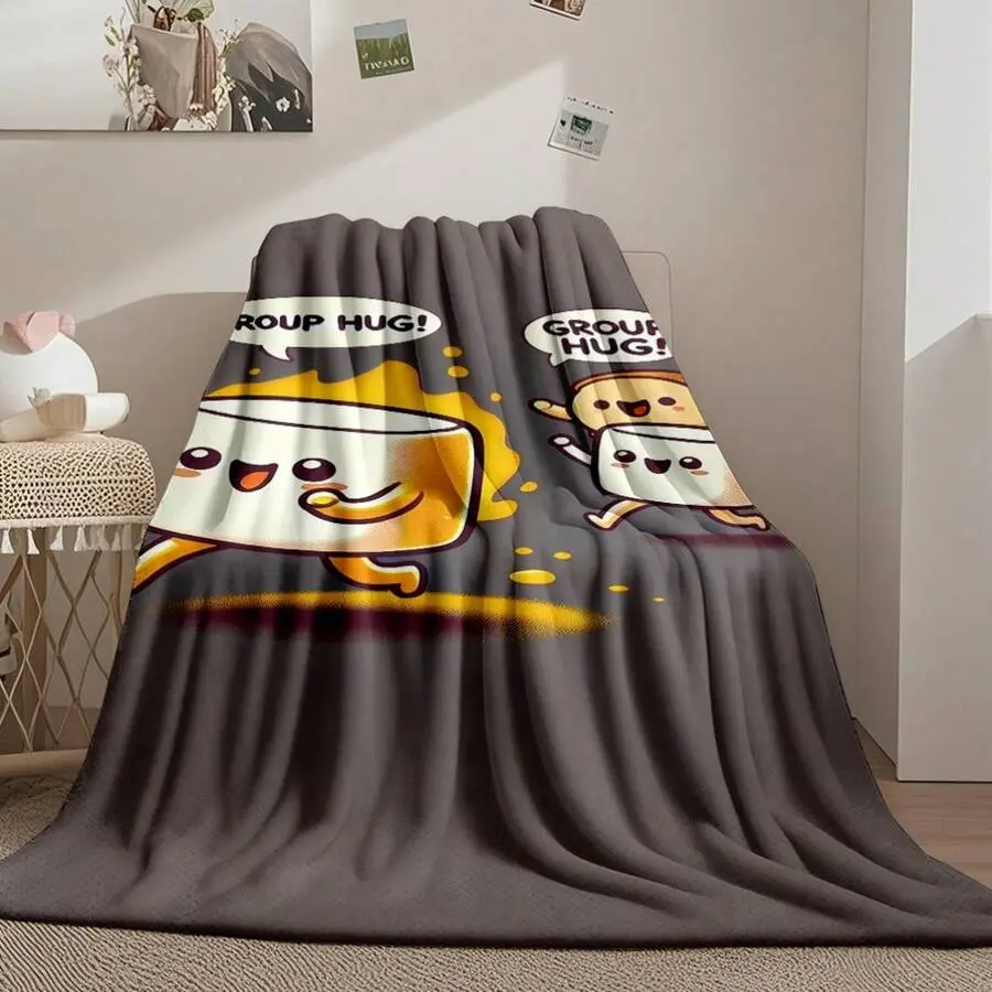 Soft Texture Flannel Fabric Throw Blanket - Digitally Printed, Modern Multi-Purpose Cozy Warm Shawl-Sofa Cover for Air Conditioning Naps, Car & Sofa Use