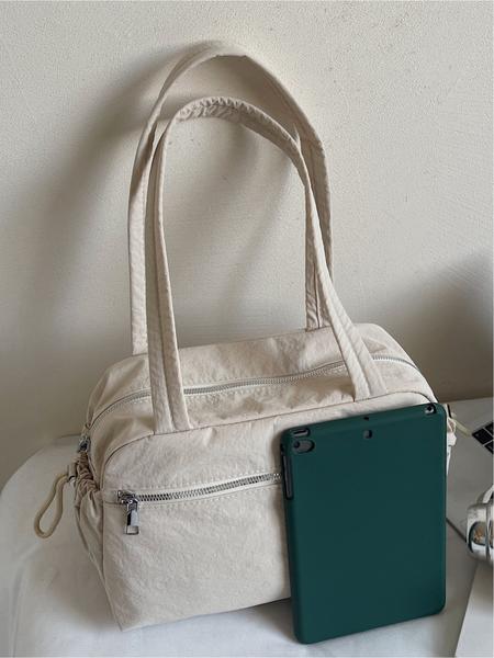 Fashionable and lightweight travel, fitness, leisure, nylon cloth handbag, simple and versatile, portable single-shoulder underarm bag for commuting, zipper closure, multiple colors optional, suitable for short trips, sports, fitness, campus commuting, an