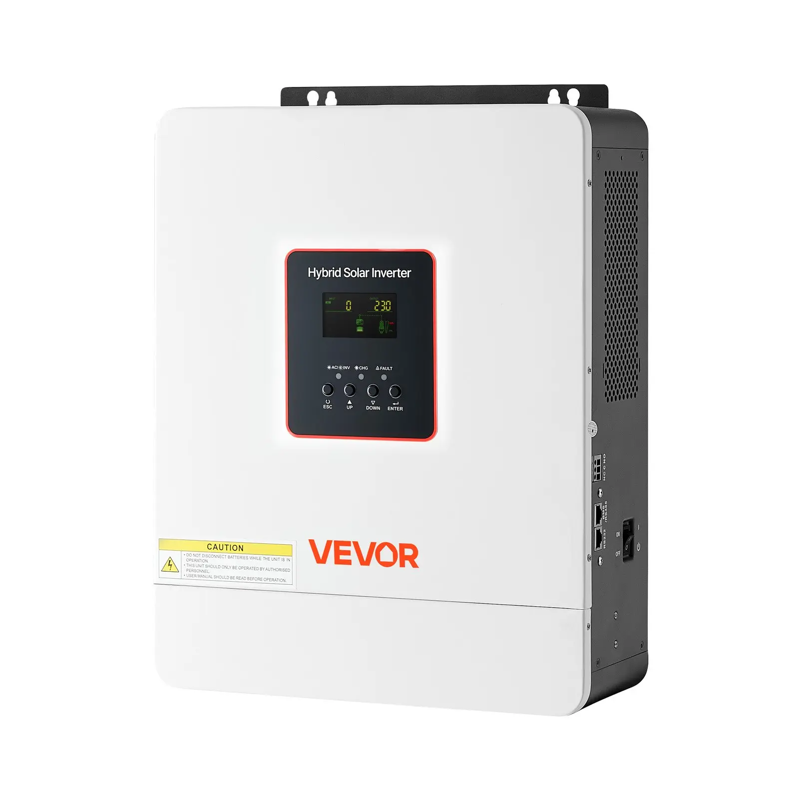 【DealsForYouDays】VEVOR 4000W Output Single-Phase Hybrid Solar Inverter, 24V DC to 230V AC Pure Sine Wave, 120A MPPT Control Built-In, WiFi Monitor, for Lead Acid/Lithium Batteries, Off-Grid Users Solar Powering