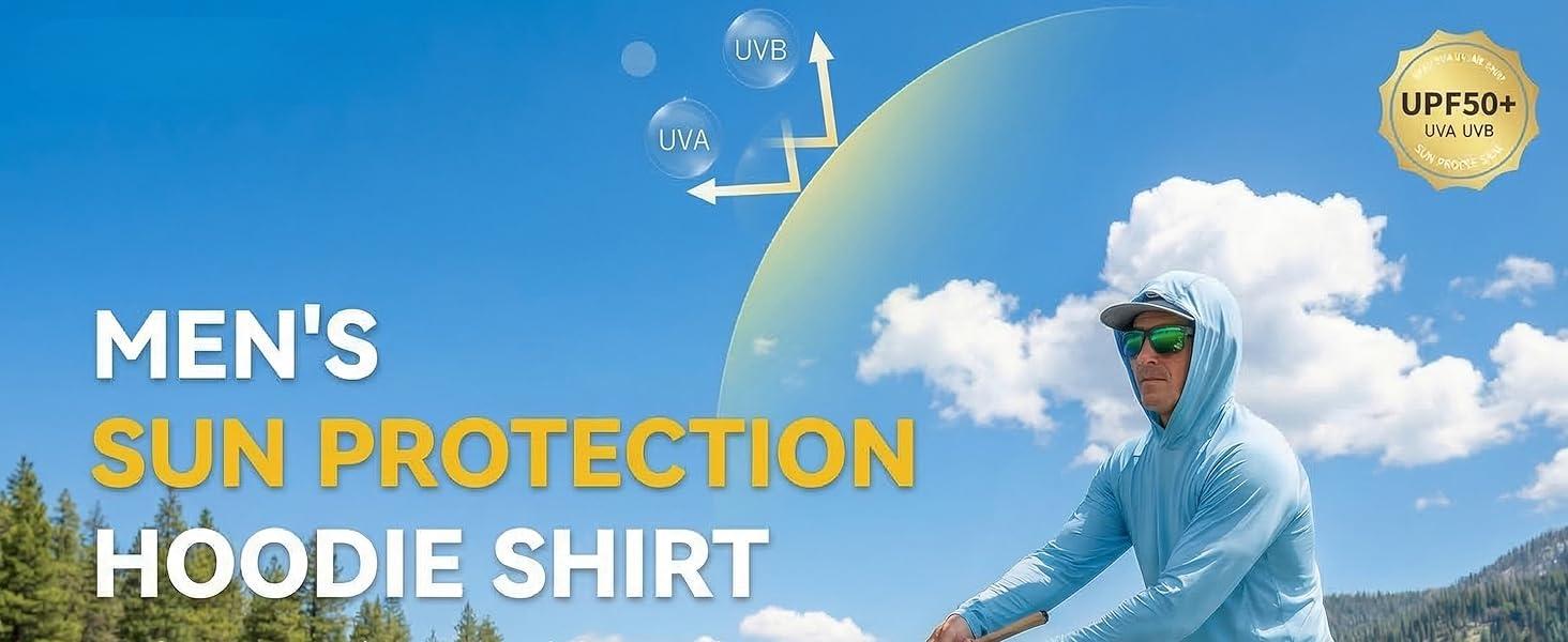 3 Pack Men's Fishing Shirts UPF 50+ Long Sleeve Sun Hoodie UV Protection Lightweight Rash Guard Swim Shirt