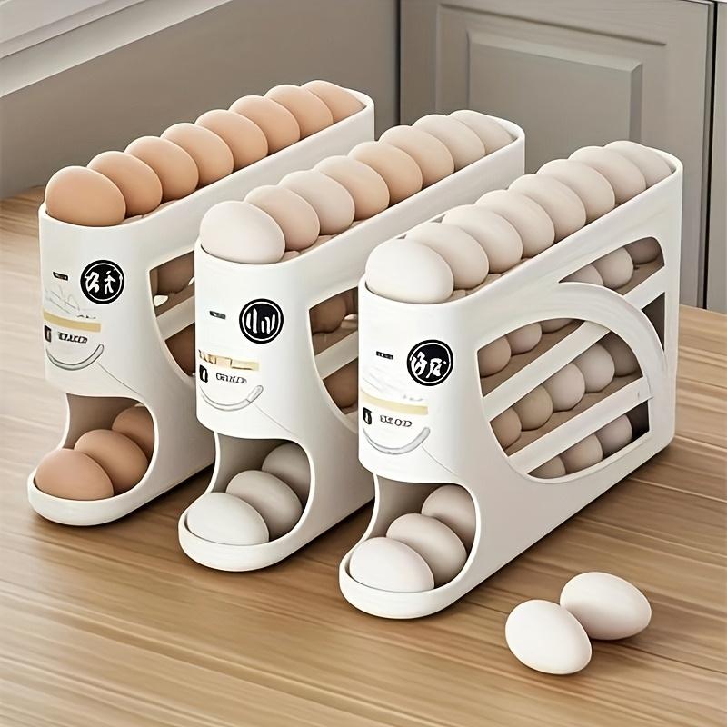 3 Layer Egg Storage Box, Large Capacity Egg Rack, Automatic Rolling Egg Holder, Kitchen Fridge Organizer, Home Use, Stackable Fridge Organizer