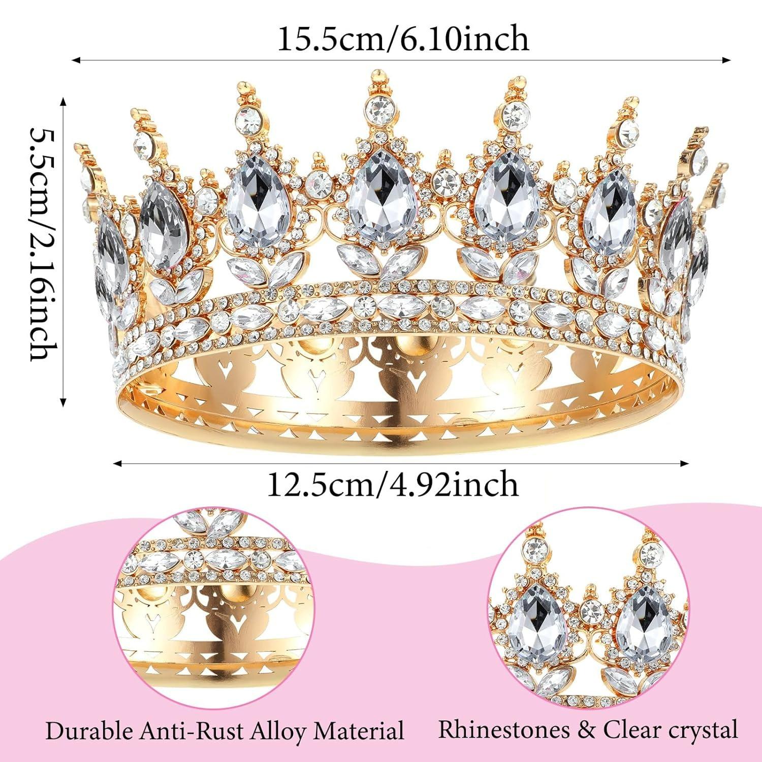 Exquisite Crystal Bridal Crown Headpiece Elegant Luxury Design For Weddings Birthdays And Formal Events Versatile Decor For Women And Cake Ornaments