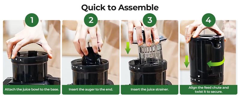 Kismile Cold Press Juicer Machine 4.4" Wide Feed Chute Slow Masticating Juicer for Whole Vegetables & Fruits High Juice Yield Easy to Assemble Clean One-touch Digital Color Control Panel