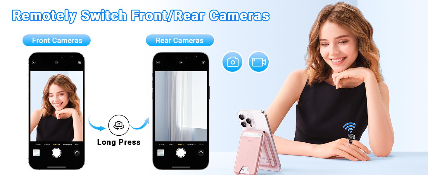 Scrolling Ring Remote Control,Page Turner for iPad iPhone & Android Tablet,Bluetooth Camera Remote, Scrolling Ring for TikTok,YouTube,Instagram,iOS,Android (Black)