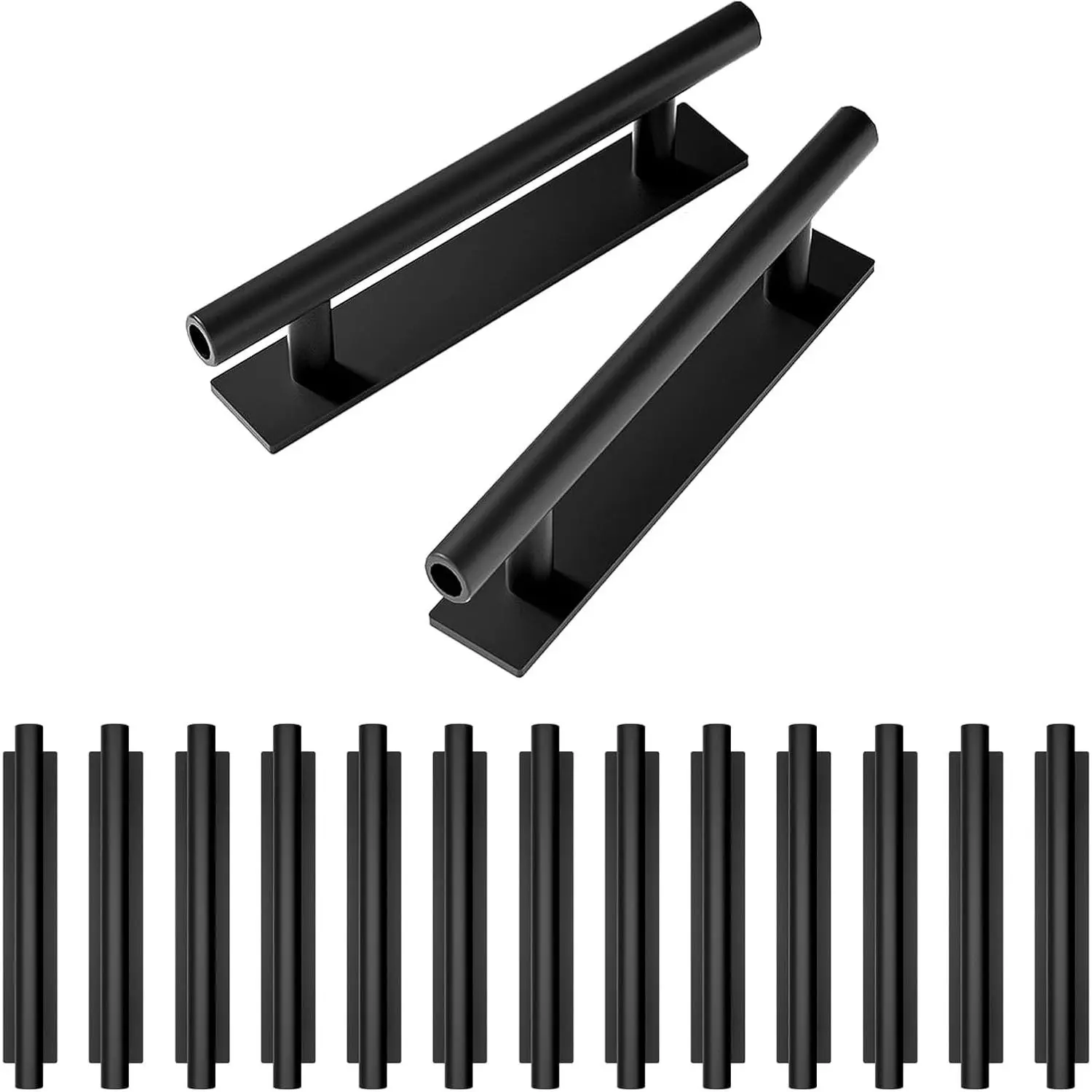 15Pack Self-Adhesive Black Hidden Cabinet Handles, Push Pull Helper for Doors Windows Wardrobes Drawers Furniture, ABS PlasticGift