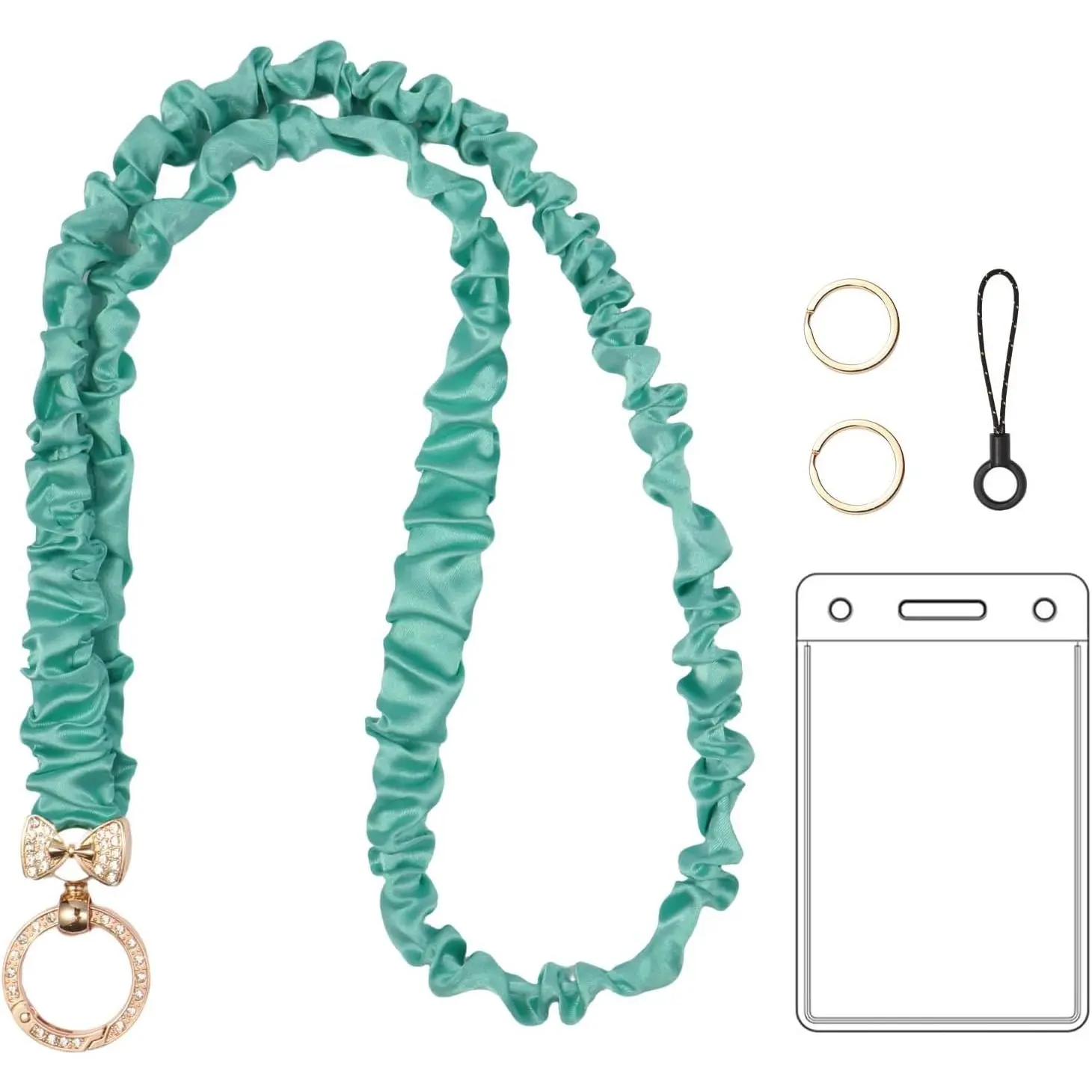 Stretchy Scrunchie Lanyard for ID Badges, Cute  Lanyard for , Retractable  Holder for Women
