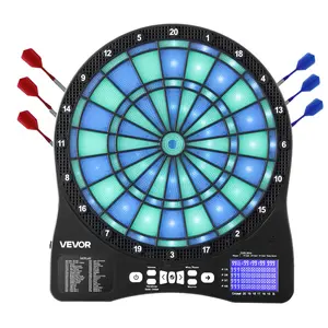 VEVOR Electronic Dart Board, LED-Illuminated Target Dartboard with 48 Games 500  Variations, Includes 6 Dart Shafts with Flights 50 Soft Tips, Cricket Scoring LCD Screen - Supports Up to 8 Players