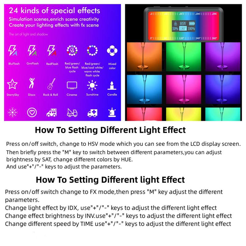 Selfie Light with Phone Holder & Light Clip, 1 Count Led Fill Light RGB Phone Light with 24 Light Effect, Full Color Light For Tablet, Laptop, Video Conference, Party Video