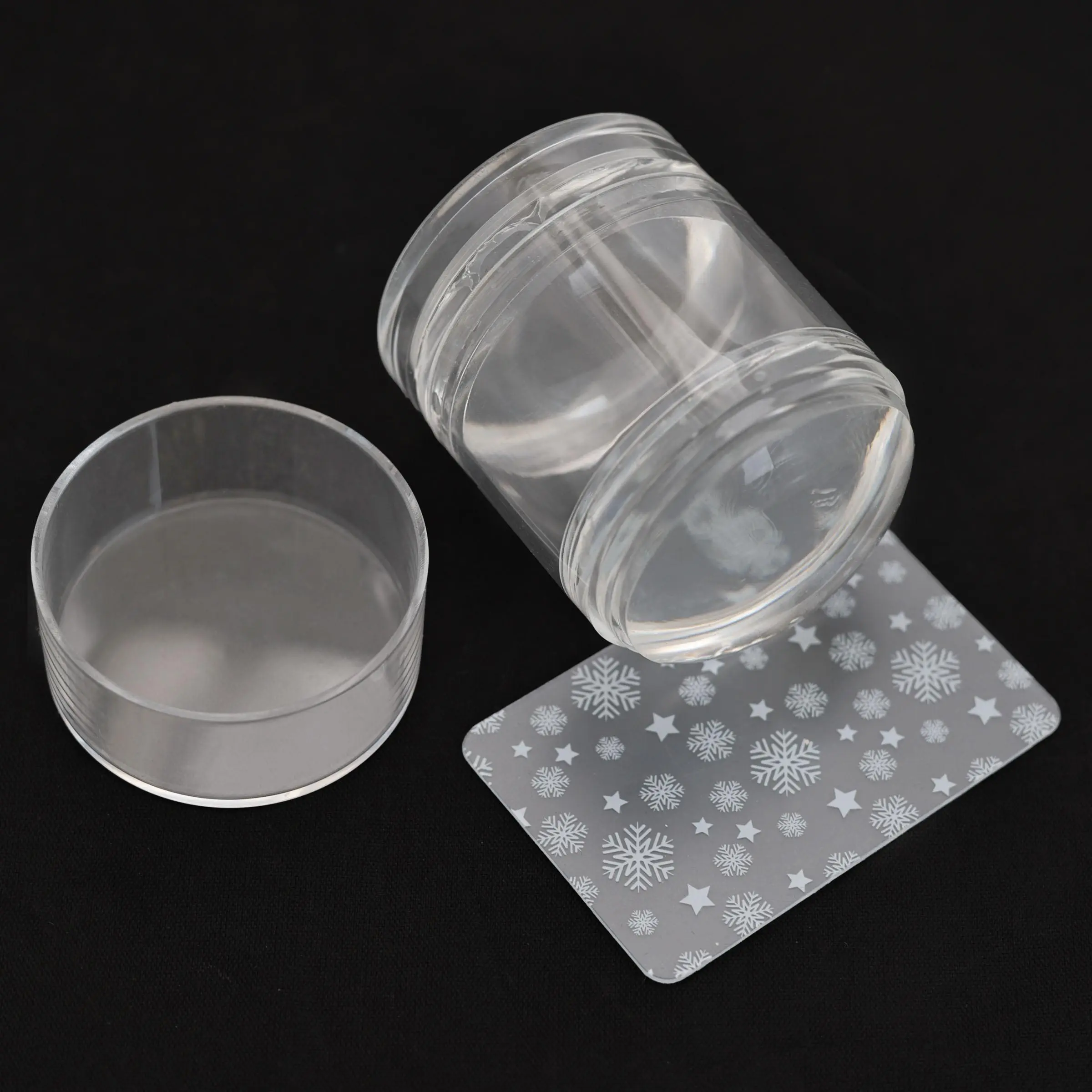 Dual Transparent Nail Art Stamping Kit, Nail Plate Stamping, for Gel Polish and French Tips for Manicure Salon Supplies, Diy Manicure, Includes Nail Stamp, And Scraper.