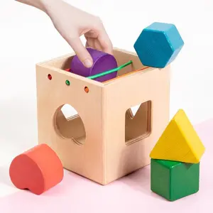 Montessori Learning Shapes Geometric Solids Wooden Color Toy Sorting Toy Busy Board Matching Game Educational Game for Preschool