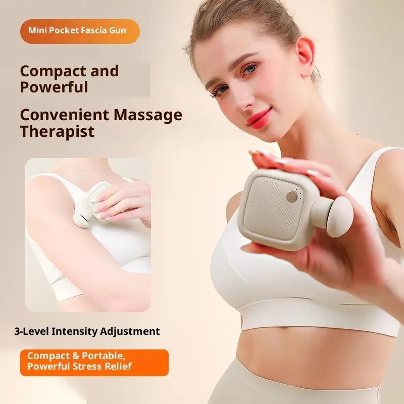 Mini Pocket Fascia Gun, Compact and Lightweight, Dual-Use Massage Design, Automatic Relief Function, Ideal for Home, Fitness, Travel