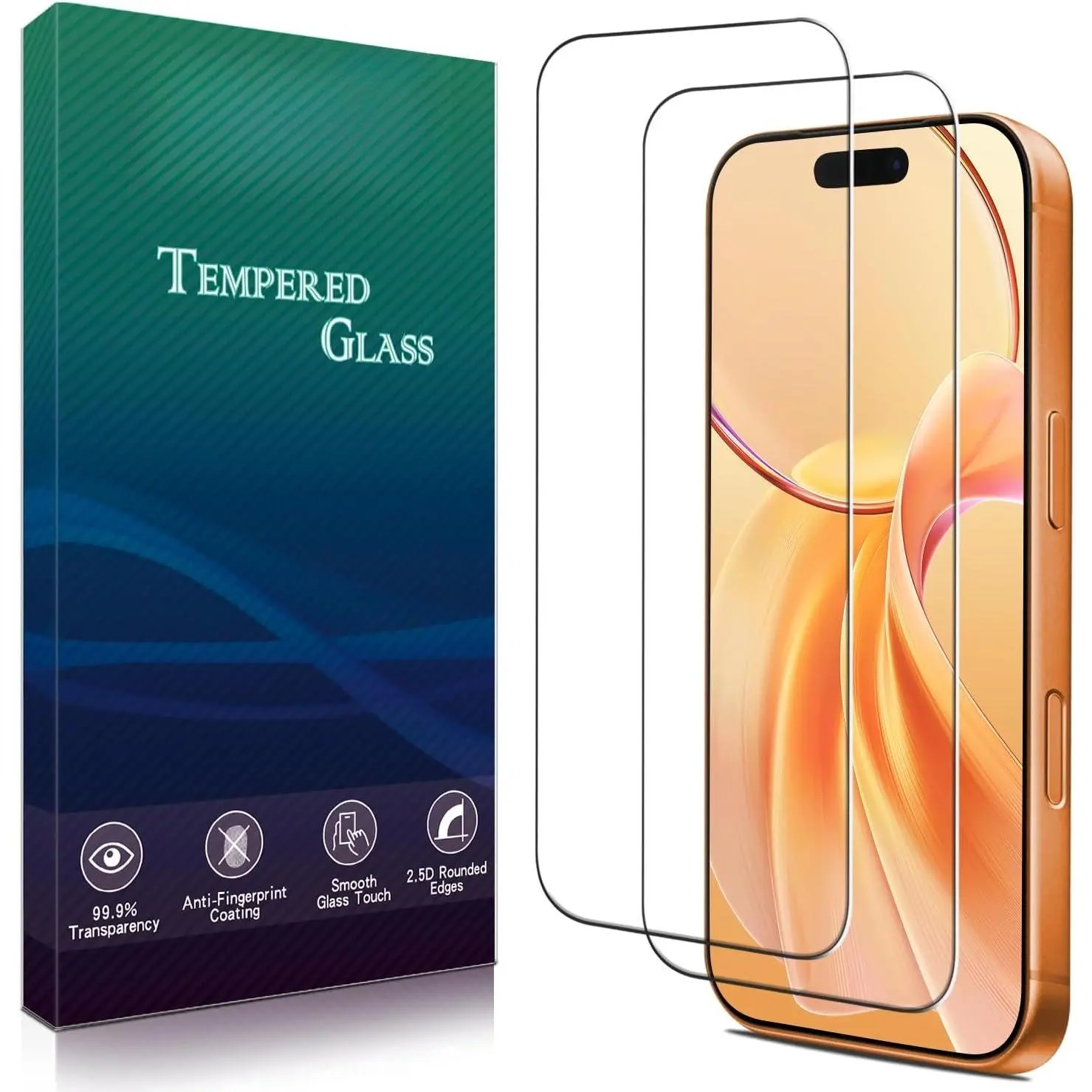 2 Pack Screen Protector Designed for  17 Pro Max 6.9-Inch Tempered Glass Film, 9H Hardness, Anti-Scratch, Bubble Free, Case Friendly