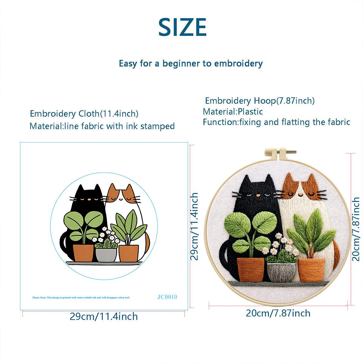 Handmade embroidery DIY kit, suitable for beginners to learn cat embroidery and weaving