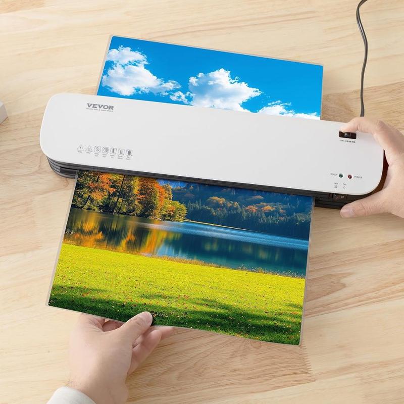 VEVOR Laminator Machine, Thermal Laminator for Max A4 Paper Size, 3 - 4 min Quick Warm Portable Laminator, 3 - 5 mil Thickness, Ideal for Home, Office, Business, or School Supplies, White+ GreyHoliday gifts