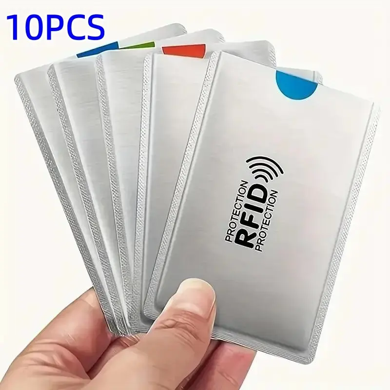 10-Pack RFID Blocking Card Sleeves, Anti-Theft NFC Shield for Ids and Credit Cards, Secure Bank Card Protection, Prevent Unauthorized Access