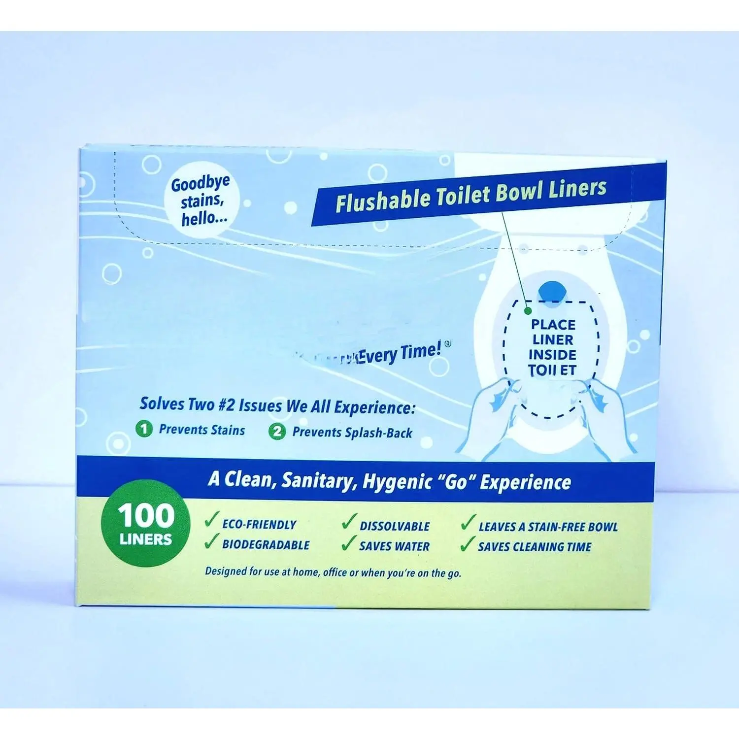 Disposable Toilet  Liners - Hygienic RV Toilet Liners, Bathroom Splash Guard for Toilets Flushable Commodes Liner Septic Safe Disposable Paper Liner Stain Prevention - 100 count