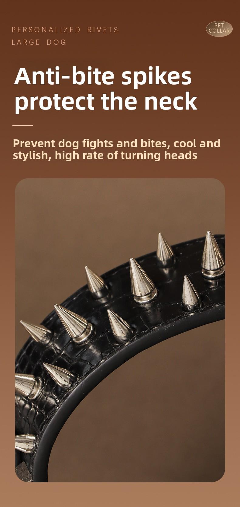 Wide Studded Dog Collar – Anti-Bite, Street Style, Heavy Duty & Tug Resistant