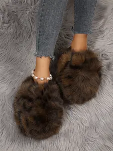 Women's Simple Fashion Fuzzy Slippers, Non-Slip Comfort Slip-On Shoes, Stylish and Comfortable, Ideal for Daily Wear