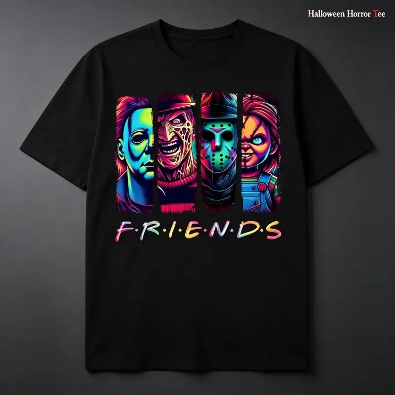 Halloween vintage neon graphic shirt,Everyone is a killer Black horror character print, horror Halloween, horror killer, retro Halloween T-shirt, horror Casual Crewneck Give him/her the top gift,unisex