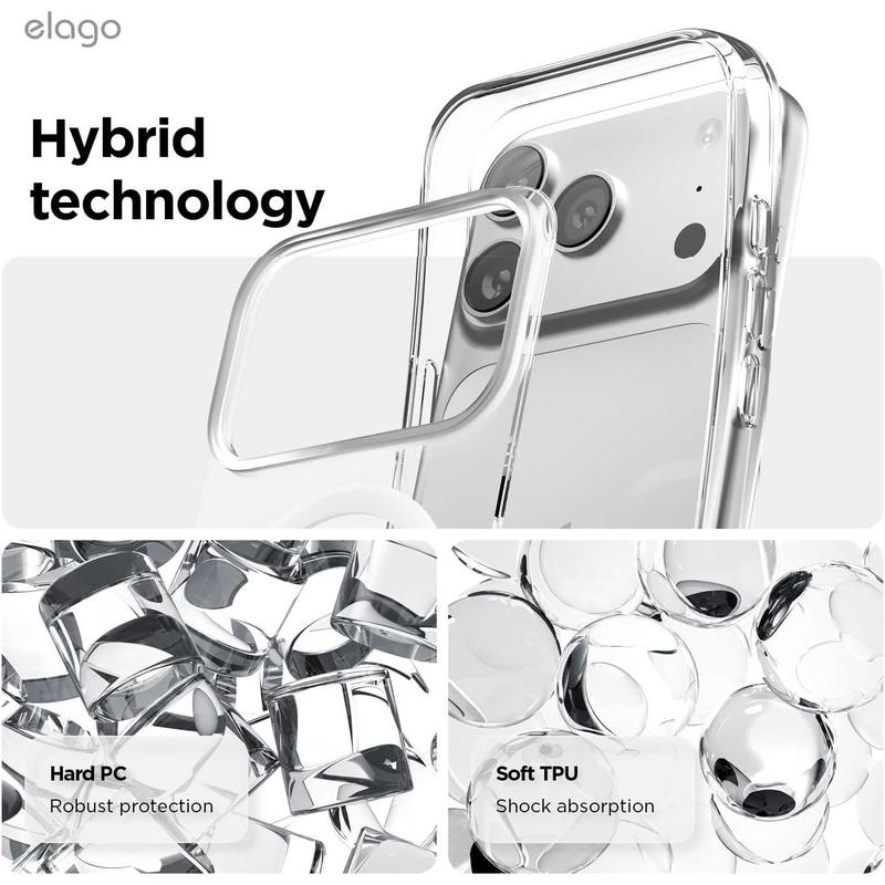 Transparent Magnetic Phone Case for iPhone 17 Pro Max / 17 Air / 17 Pro / 16 Pro Max / 16E / 15 Plus / 14 Pro Max / 13 / 12 / 11, Compatible with MagSafe, High Transparency Anti-Yellowing, Military-Grade Shockproof Protection