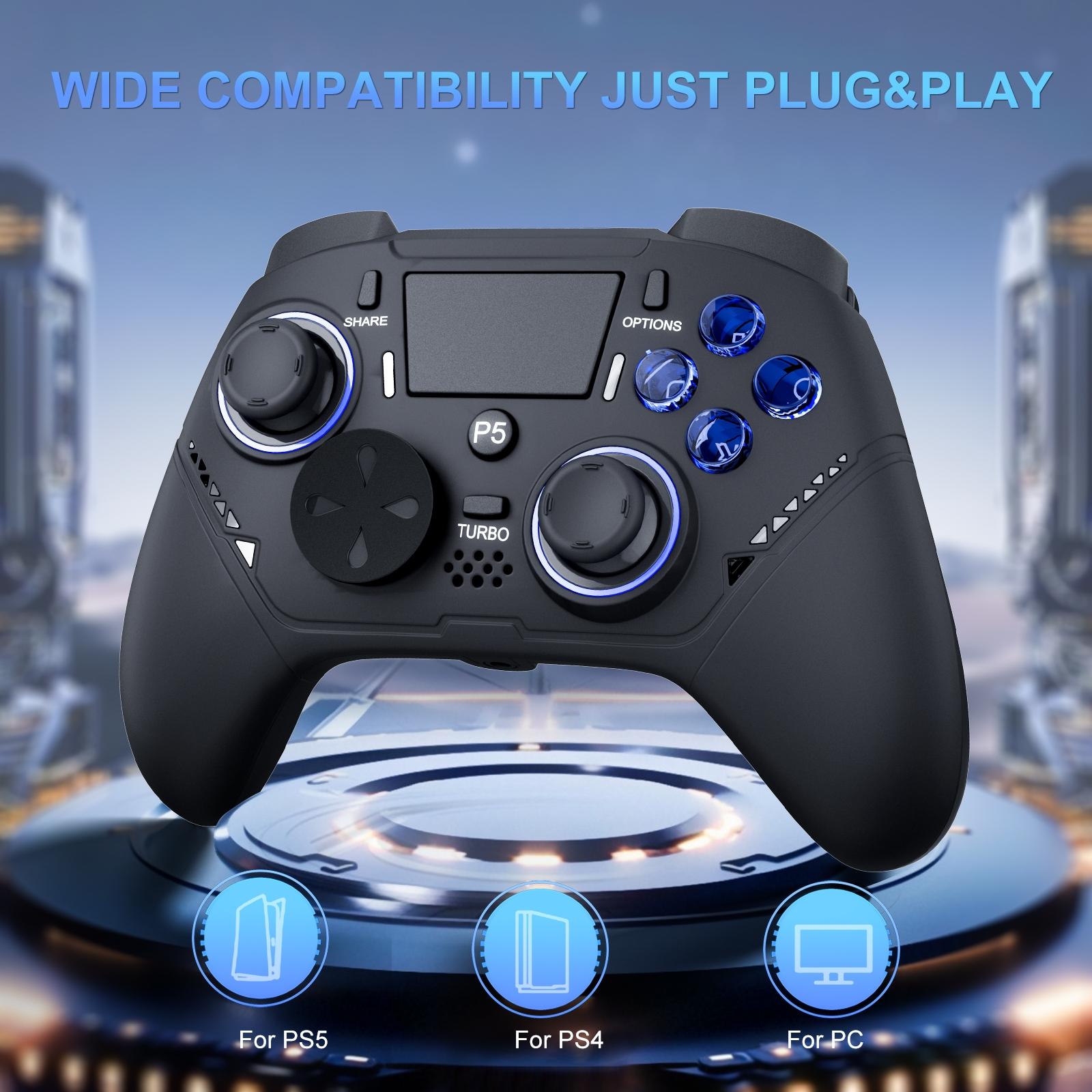 Gaminja P516 Wired Esports Controller for P5/P4/PC, Wide Compatibility Just Plug&Play, Double Motor Vibration Intelligent Simulation Game Trueinternal Feedback, Wired Gaming Controller, Game Console Accessories