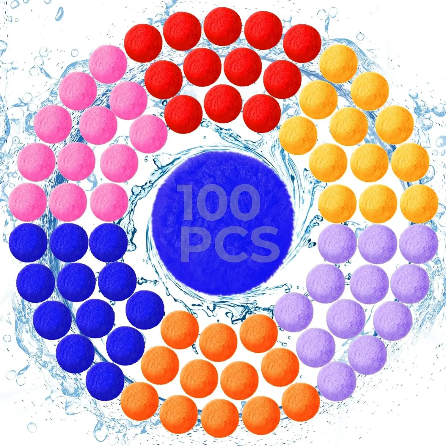 100 Pack Reusable Quick-Fill Water Balls, Reusable Water Balloons Outdoor Summer Water Toys for Kids Adults, Perfect for Pool Parties Beach Backyard Games