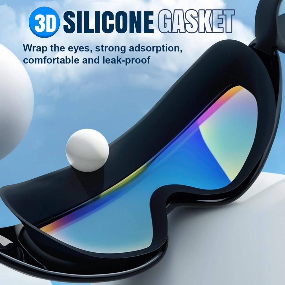 1pcs Swim Goggles, Wide View Anti-fog Swimming Goggles, Anti-UV Swimming Goggles with Ear Plugs, No Leaking Swim Glasses for Men Women Youth