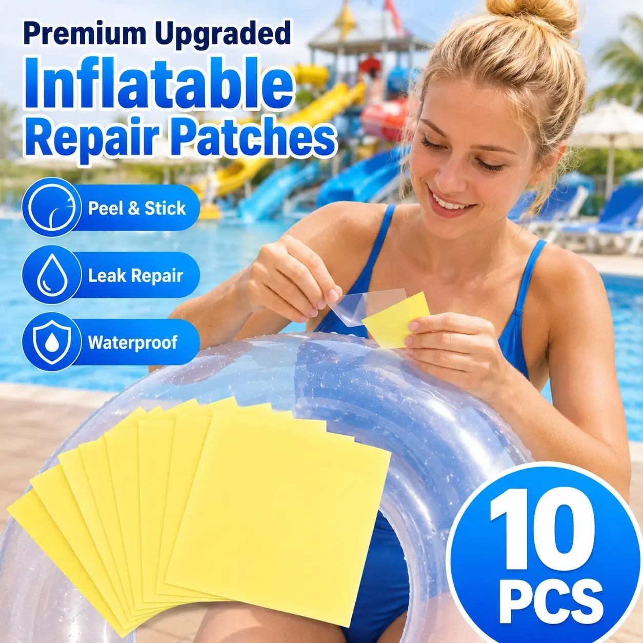 Self Adhesive Waterproof Inflatable Repair Patch, Clear Tpu Leak Fix for Pool Floats, Tents, Air Mattress, Swim Ring, Sleeping Bag