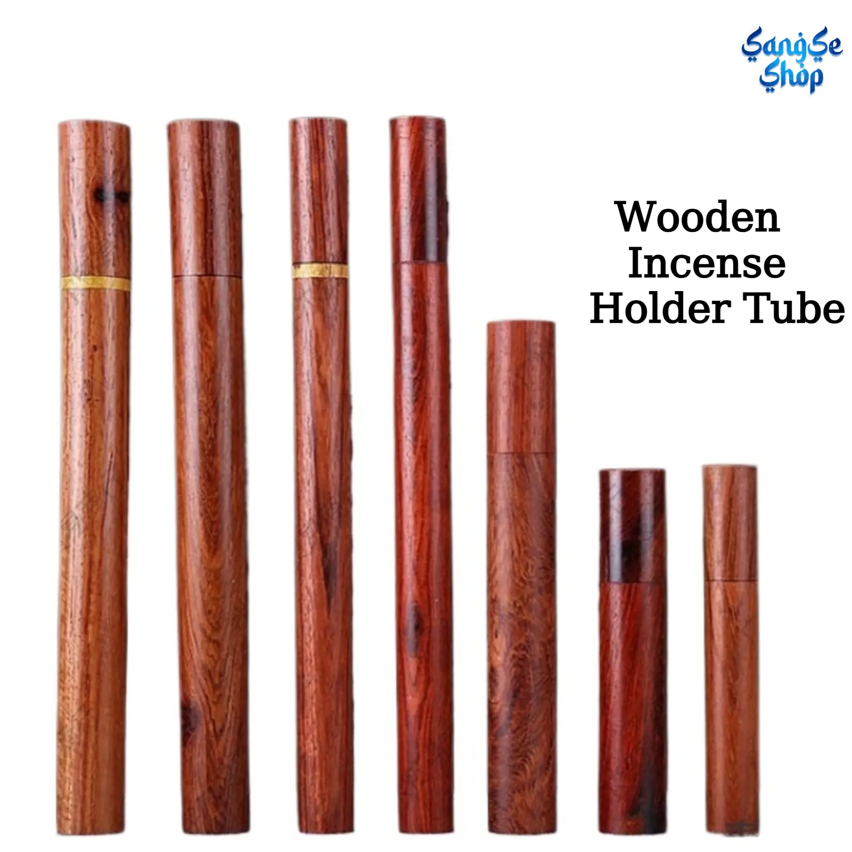 Wooden Incense Holder Tube, Black Ebony & Redwood Craft Incense Burner Set, Traditional Stick Incense Storage Case, Aromatherapy Meditation Decor, Home Spa Relaxation & Zen Yoga Room Accessories for Daily Use & Gifting