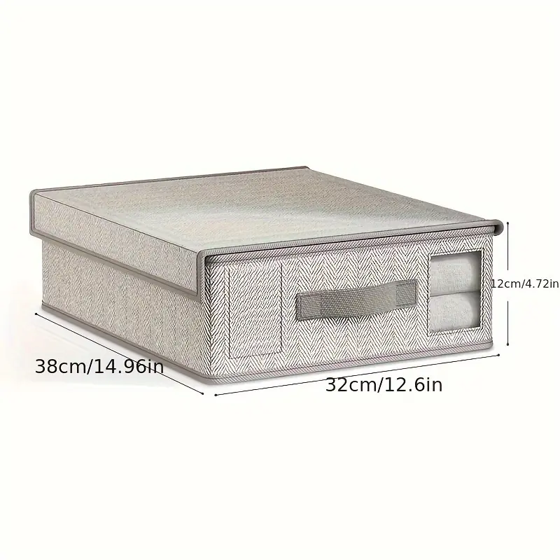 1pc Bed Sheet Storage Box, Non-Woven Fabric Clothes Organizer, Closet Blanket Quilt Holder, Ionized Storage Box for Bedroom Use