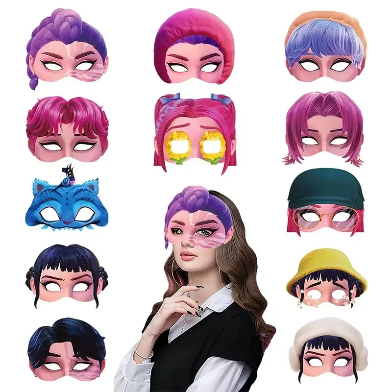 Fun Themed Party Masks, Cute Cartoon Character Half Face Masks for Birthday Celebrations, Selfie Props, Party Photo Prop, Masquerade, Carnival, Halloween, Kids & Adults Costume Accessories