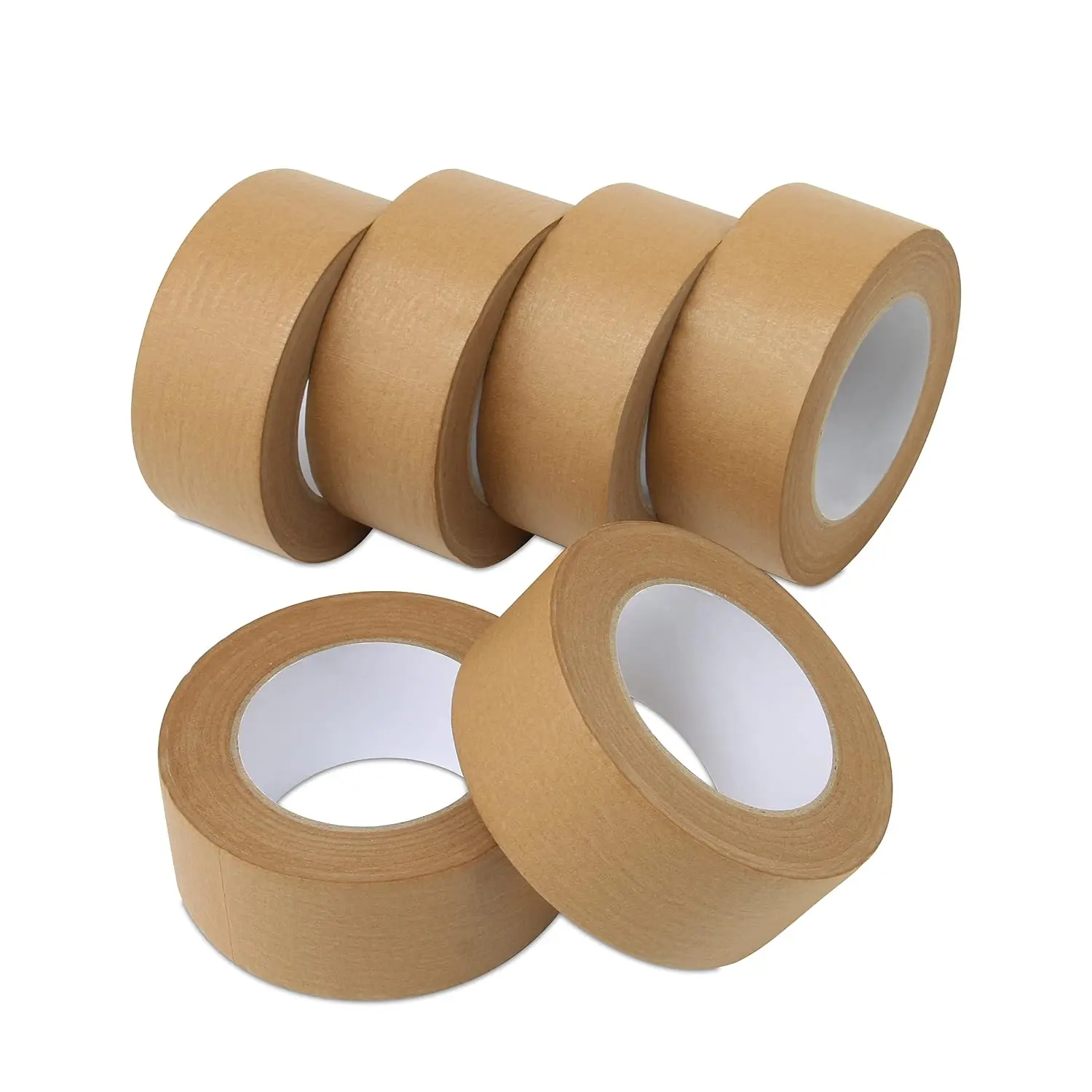 Packing Tape, Brown  Gummed Tape for Packing Boxes, Shipping Cardboard and Carton Sealing, 6 Rolls x 2 inch x 55 Yard x 7 mil, B206BN