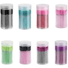 100PCS Disposable Eyelash Brush, Mascara Wands Makeup Brushes Applicators Kits for Eyelash Extensions and Eyebrow with Container (Purple)